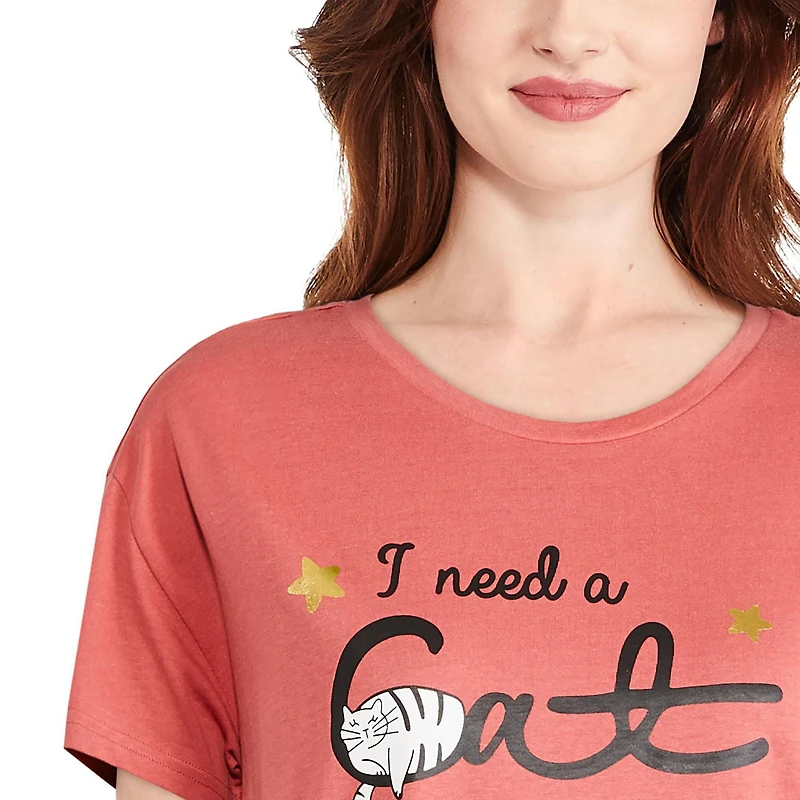 Chemise de nuit à encolure ras du cou George pour femmes