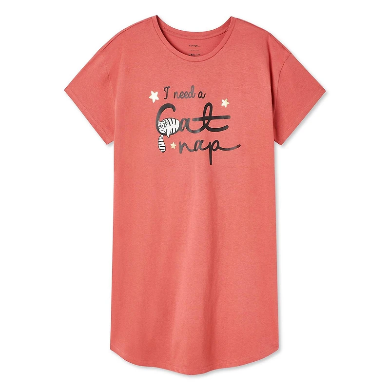 Chemise de nuit à encolure ras du cou George pour femmes