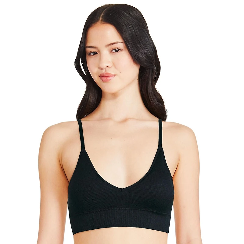 George Women's Ribbed V-Neckline Bralette, Sizes S-XXL