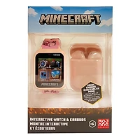 Minecraft Montre interactive à écran tactile avec un ensemble d'écouteurs assorti