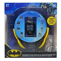 Batman Montre interactive à écran tactile avec un ensemble casque de musique assorti