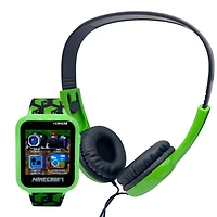 Minecraft Montre interactive à écran tactile avec un ensemble casque de musique assorti