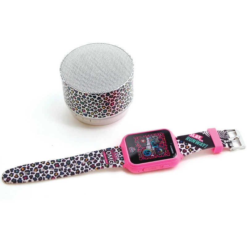 OMG Montre interactive à écran tactile avec un ensemble de haut-parleurs Bluetooth assorti