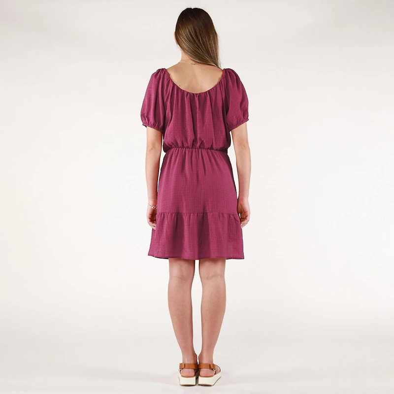 DV robe babydoll à manches courtes et col rond