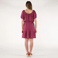 DV robe babydoll à manches courtes et col rond
