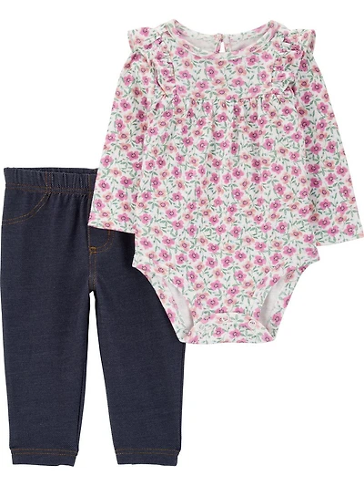 Ensemble body et pantalon pour bébé fille Carter's Child of Mine - Violet fleuri
