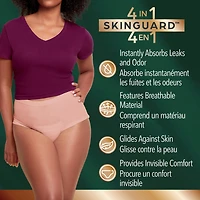 Depend Silhouette Adult Incontinence and Postpartum Underwear for Women, S-XL, Maximum Absorbency, Pink