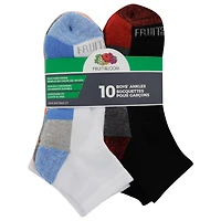Fruit of the Loom Boys Ankle Quarter Socks -10 Pack - Size 3-9