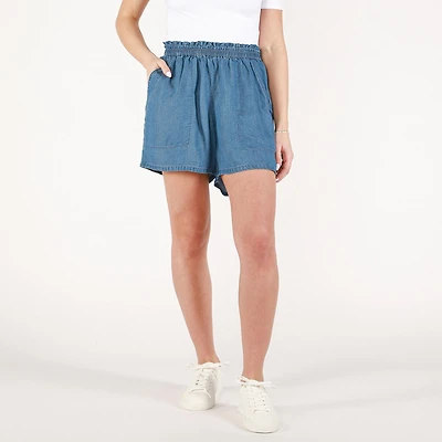 DV Pleated shorts with a shirred elastic waistband