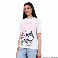 Hello Kitty And Friends Women's My Melody and Kuromi Besties Graphic T-Shirt - White
