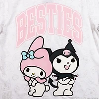 T-shirt Graphique Hello Kitty And Friends Pour Femmes My Melody et Kuromi Besties - Blanc