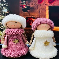 Decorative Figure Girl, "Festive Girl Figure with Hat"