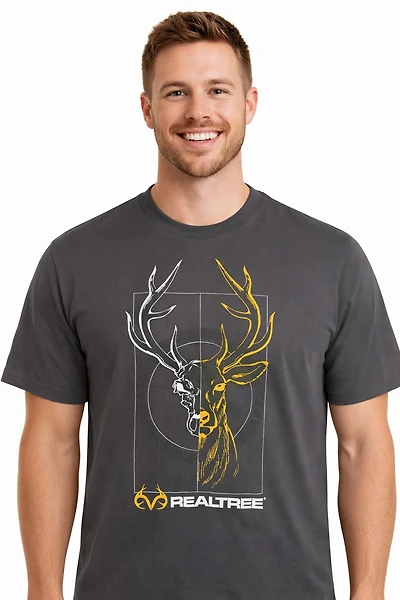 T-shirt noir pour homme avec motif Real Tree