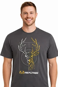 T-shirt noir pour homme avec motif Real Tree