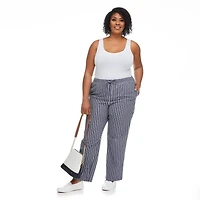Pantalon chiffonné rayé avec cordon de serrage Penmans pour femmes