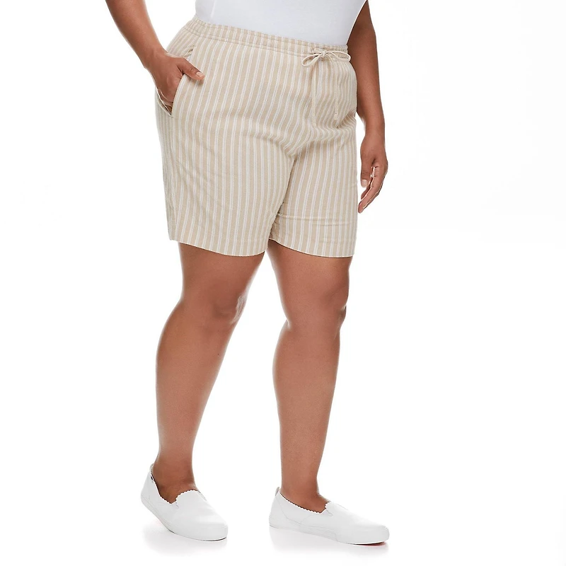 Short chiffonné rayé avec cordon de serrage Penmans pour femmes