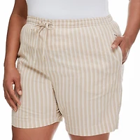 Short chiffonné rayé avec cordon de serrage Penmans pour femmes