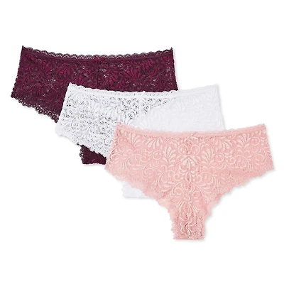 Lot de 3 tangas en crochet de galons George pour femmes