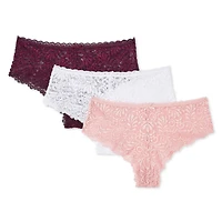 Lot de 3 tangas en crochet de galons George pour femmes