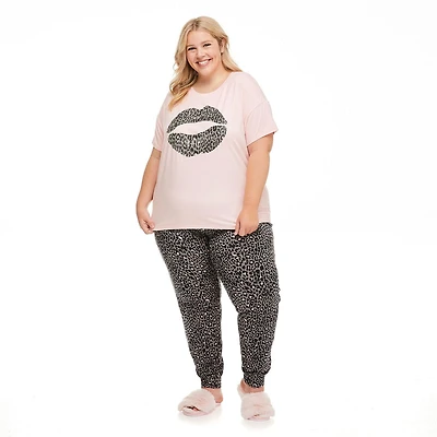 George Plus Women's Yummy Knit Pajamas 2-Piece Set