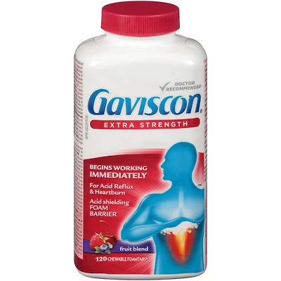 Gaviscon Extra-Fort Foamtabs À Croquer Mélange De Fruits 120CT