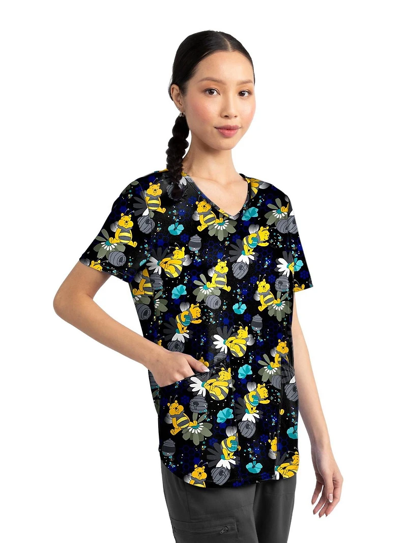 Scrubstar Fashion Collection Women’s Cute As Can Be Print V-Neck Scrub Top, Sizes XS–3XL