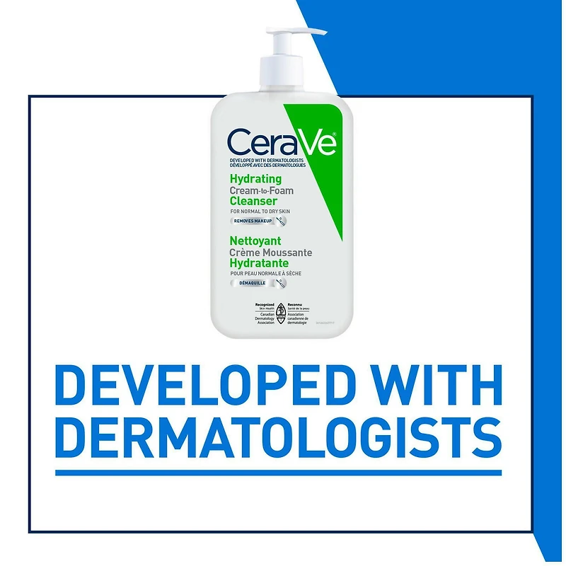 Nettoyant Crème Moussante Hydratante de CeraVe | Démaquille | Avec acide hyaluronique et sans parfum| 355ml Nettoyant riche, crème à mousse