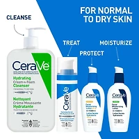 CeraVe Hydrating CREAM-TO-FOAM Cleanser. Face & Eye Makeup Remover with Hyaluronic Acid & 3 Essential Ceramides. Gentle face wash for men & women, removes dirt, excess oil. Normal to dry skin. Fragrance Free, 355ML, Rich, Cream to Foam Cleanser