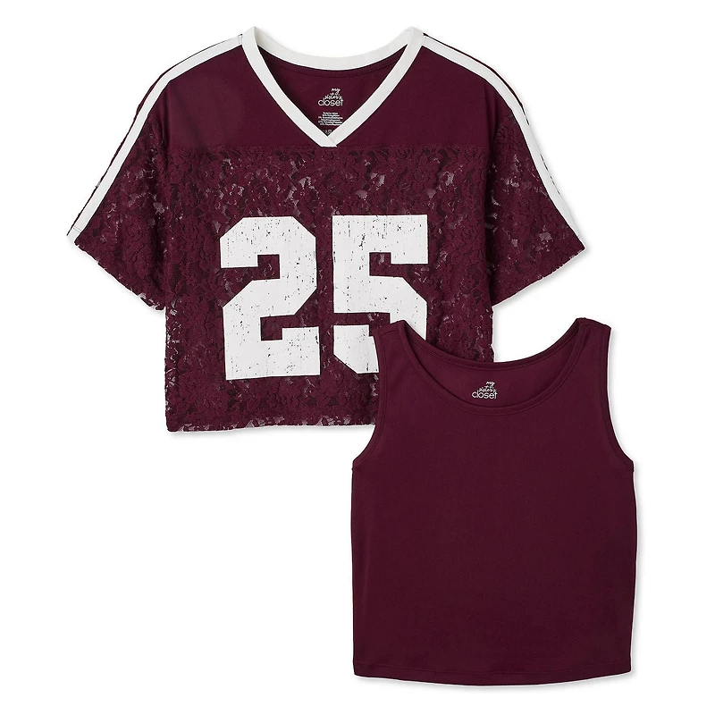 Haut écourté sport surdimensionné 2 pièces My Sister’s Closet pour filles