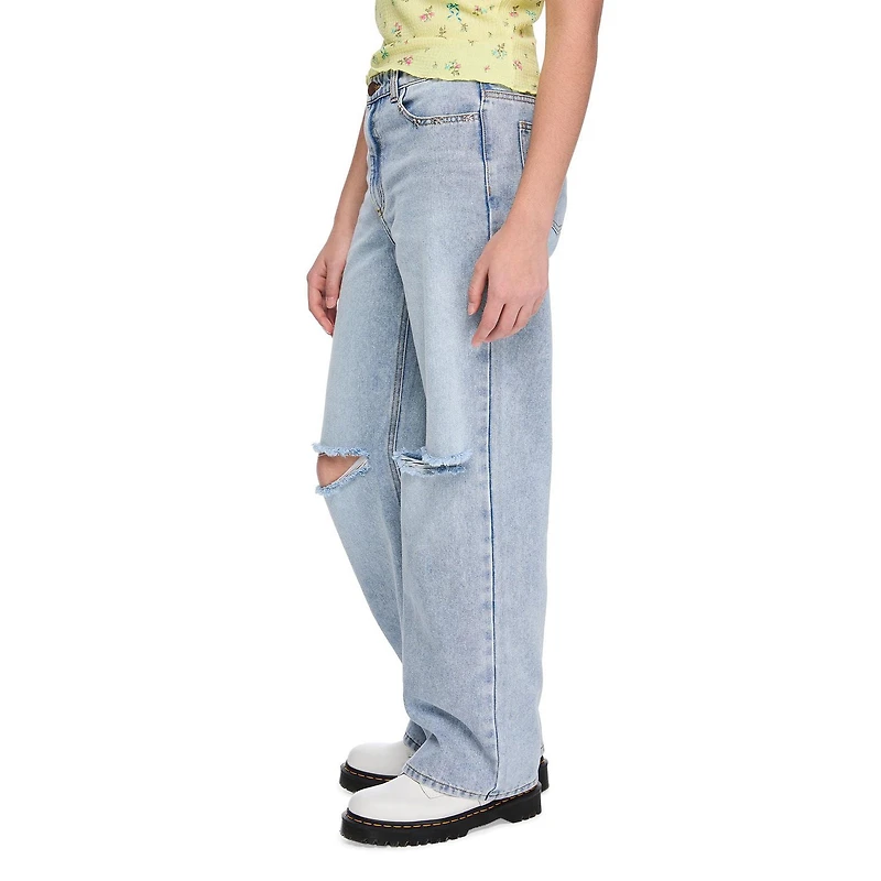 My Sister's Closet Girls' Bow Rivet Wide Leg Jean