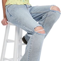 My Sister's Closet Girls' Bow Rivet Wide Leg Jean