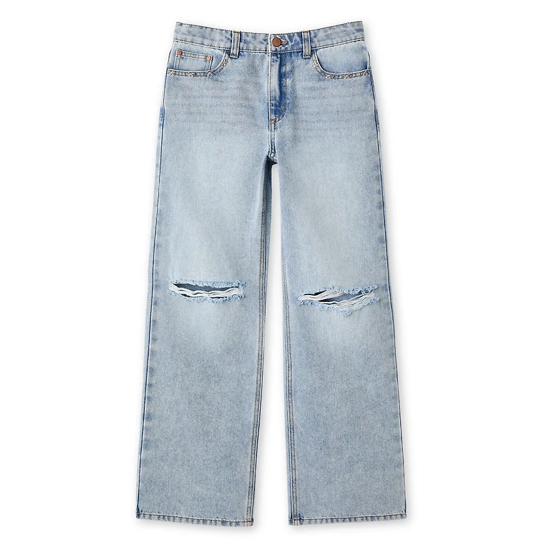 My Sister's Closet Girls' Bow Rivet Wide Leg Jean