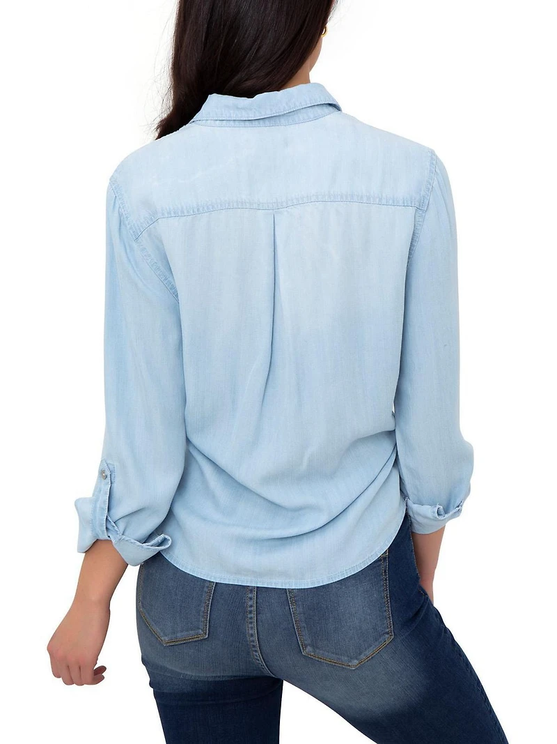 Jordache Aux Femmes Salut Cravate Avant Shirt