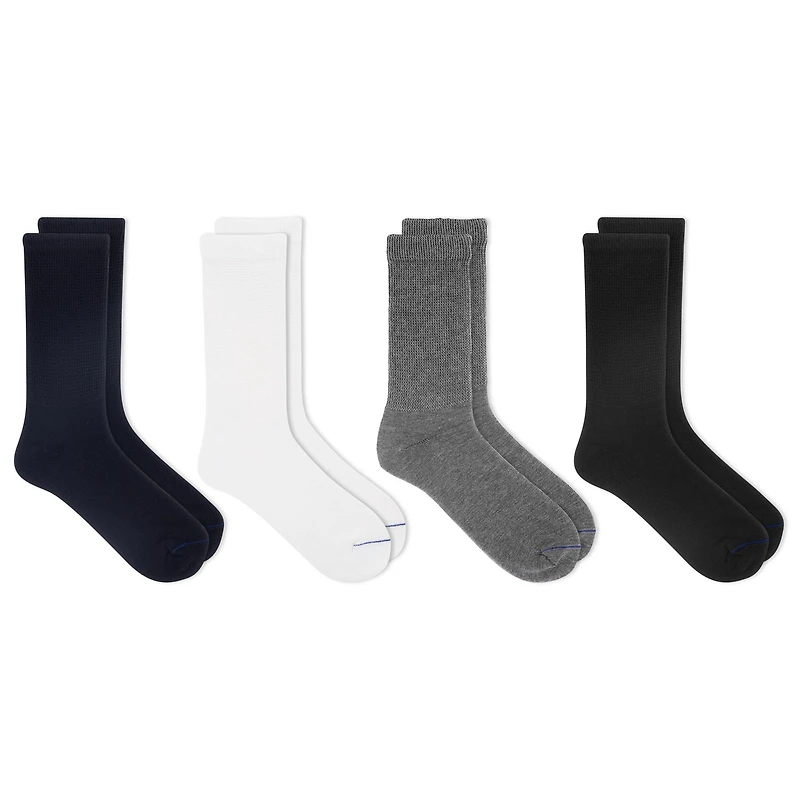 Dr. Scholl's Women's Cushioned Diabetic and Circulatory Crew Socks - 4 Pair Pack