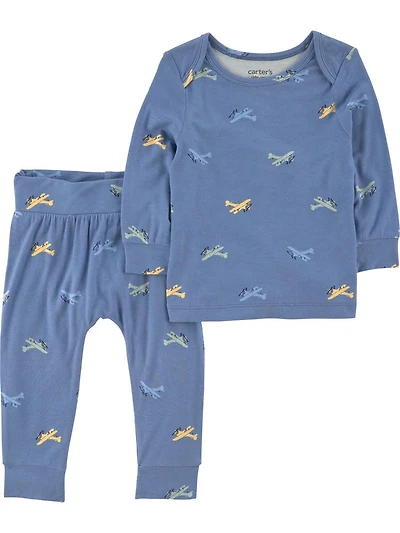 Carter's Child of Mine Gar Conjunto de pantalón 2 piezas - Avión azul