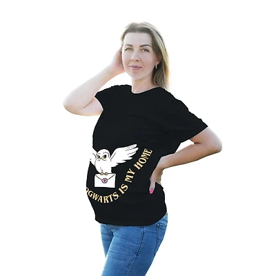 Haut à manches courtes Harry Potter pour femme de maternité Poudlard est ma maison