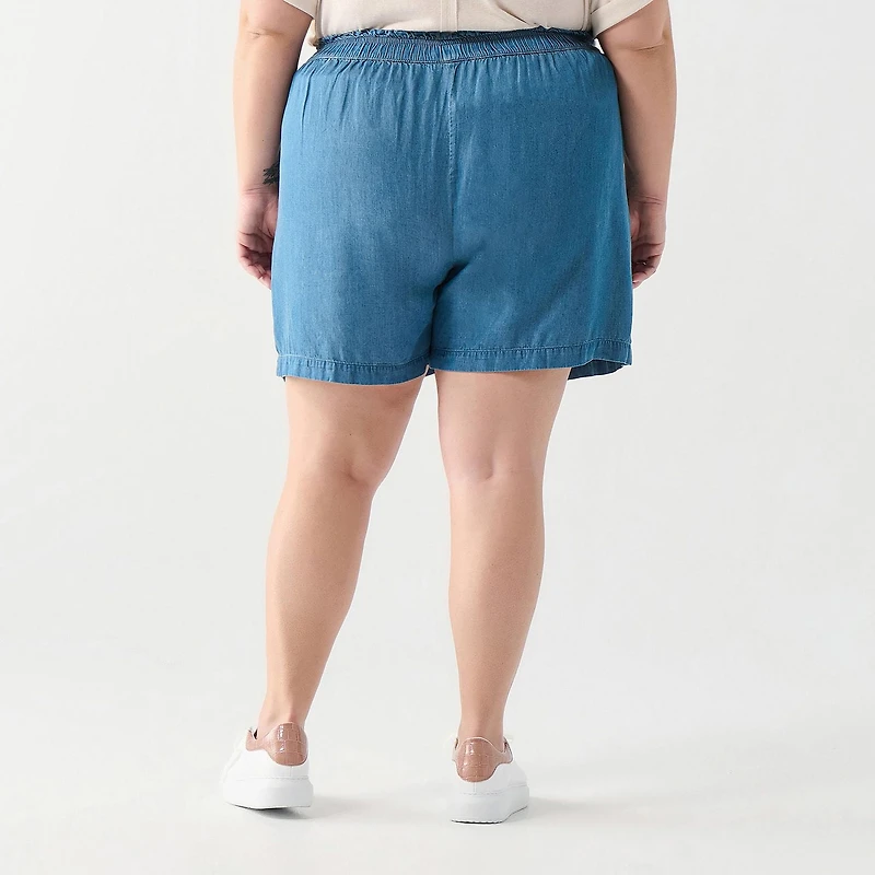 DV Pleated shorts with a shirred elastic waistband