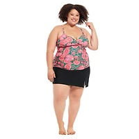 Krista Plus Women's V Neck Camisole Tankini Swim Top with Adjustable Straps and Bust Support