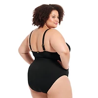 Krista Plus Size Women's Scallop-Neck One-Piece D-Cup Swimsuit