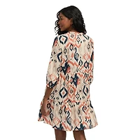 Mexx Women’s Printed V-Neck Puff Sleeve Dress