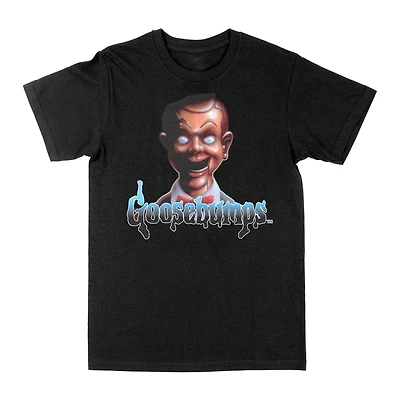 Goosebumps Puppet Blue Short Sleeve Black T-Shirt Tee