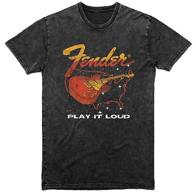 Fender Play It Loud Mineral Wash Black Short Sleeve T-shirt Tee
