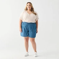 DV Pleated shorts with a shirred elastic waistband