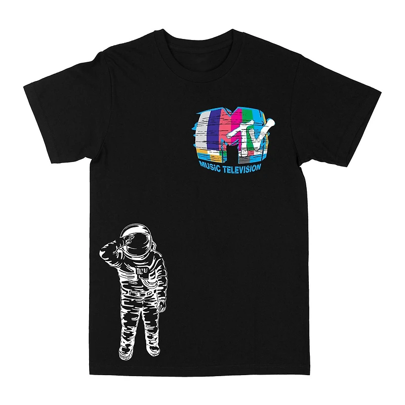 MTV Astronaut TV 2 hit Short Sleeve Black T-Shirt Tee