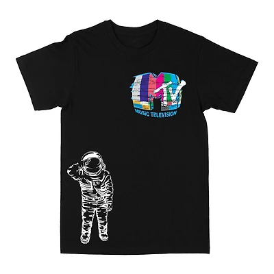 MTV Astronaut TV 2 hit Short Sleeve Black T-Shirt Tee
