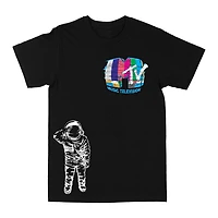 MTV Astronaut TV 2 hit Short Sleeve Black T-Shirt Tee