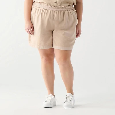 DV Pleated shorts with a shirred elastic waistband
