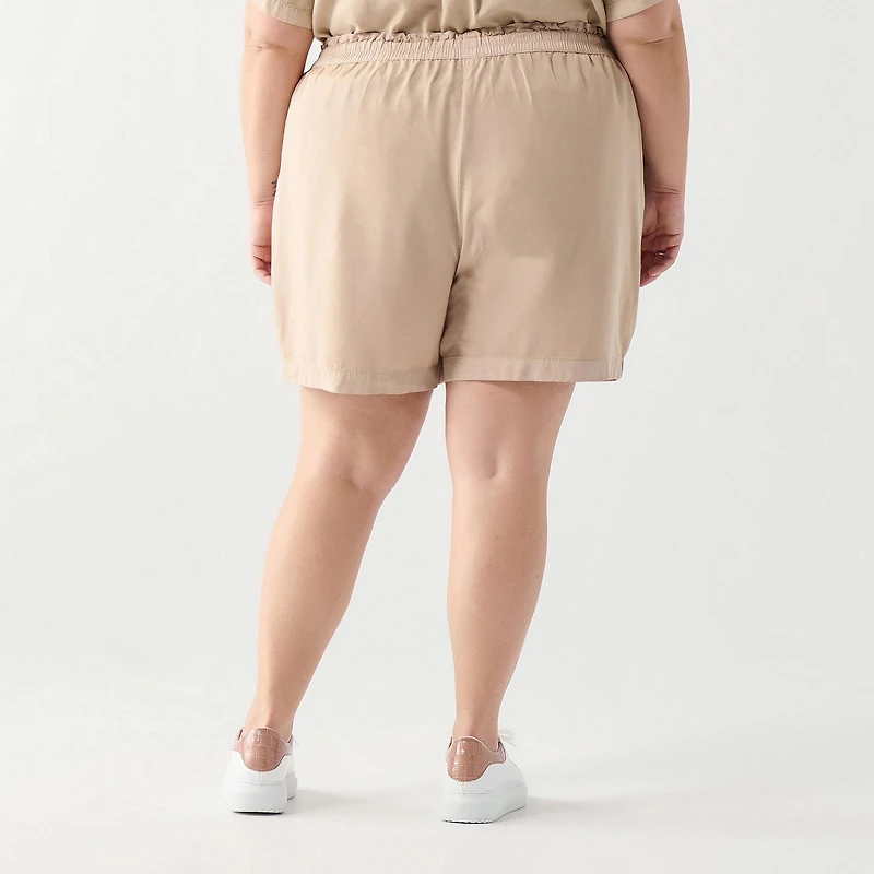 DV Short plissé avec ceinture élastique froncée