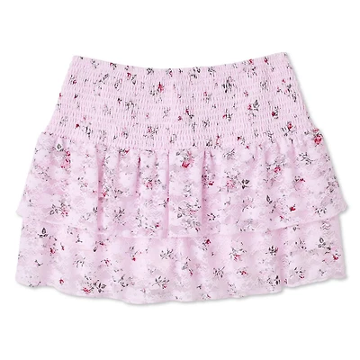 Jupe-short étagée en dentelle No Boundaries pour femmes