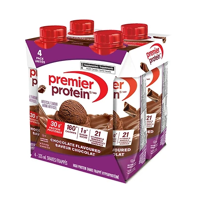 Frappé hyperprotéiné prêt à boire Premier Protein au chocolat, 4 unités